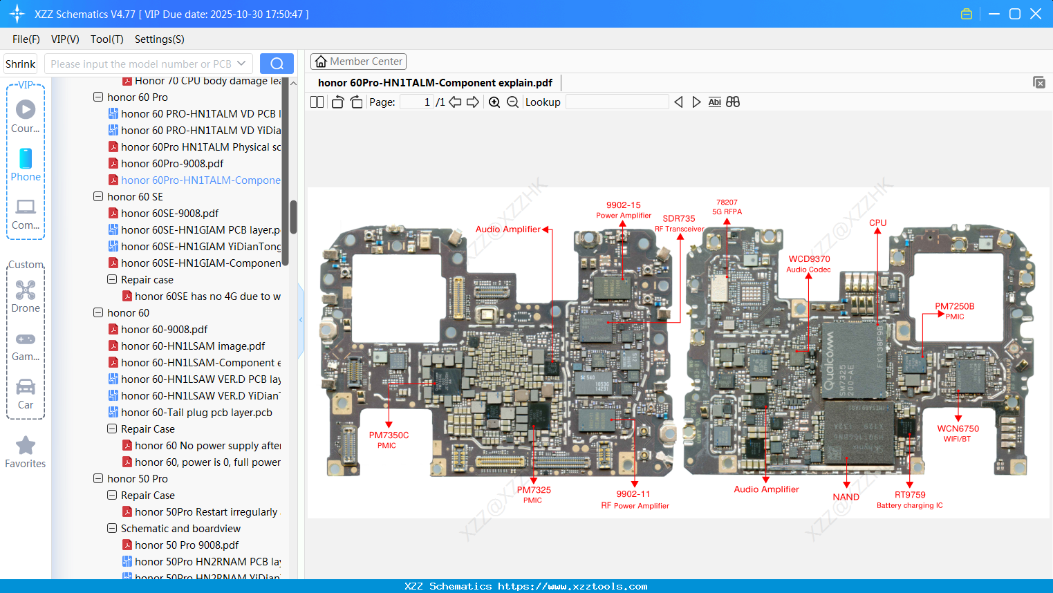 Honor 60Pro-HN1TALM-Component Explain